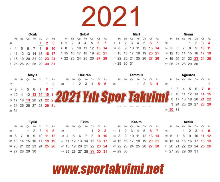 2021 Yılı Spor Takvimi